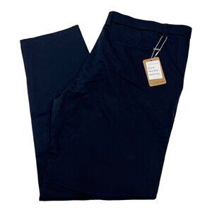 Plaid & Plain Pants Mens 40x32 Navy Blue Chino Golf‎ Casual Slim Neutral Casual